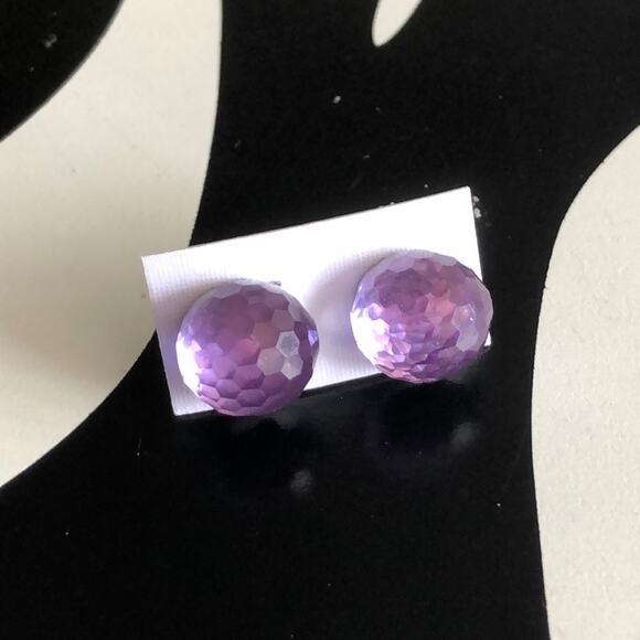 4 for $20 Round Purple Stud Earrings - Picture 1 of 3